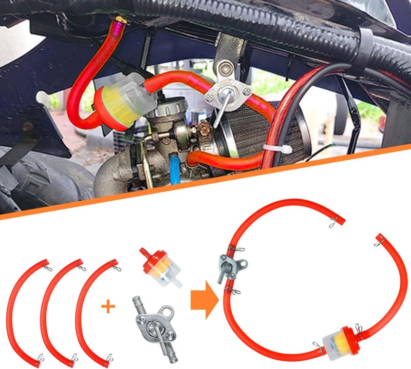 HOLATO PZ19 Carburetor Carb Air Filter Throttle Handle Grips Cable for 50cc 70cc 90cc 110cc 125cc Tao Tao GK110 Baja SSR Apollo Coolster Chinese Four Wheeler ATV Go Kart CRF50 XL70 Dirt Pit Bike Red - Image 4